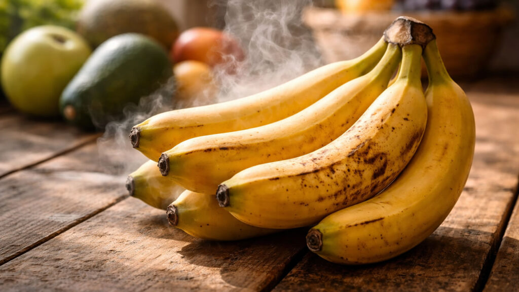 Por que a banana amadurece tão rápido?