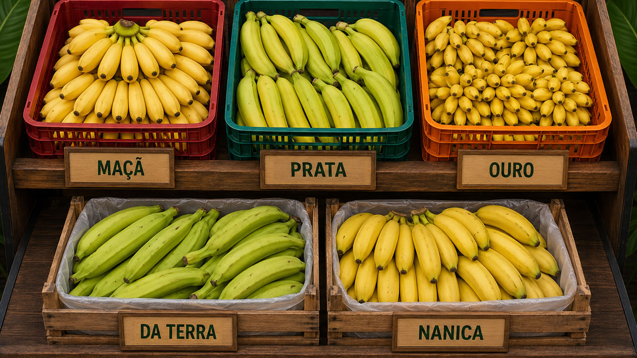 Banana Prata, Nanica, Maçã ou Ouro - Qual a Diferença